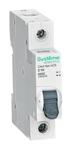 Автоматический выключатель Systeme Electric City9 Set 1P 16А (C) 6кА, C9F36116