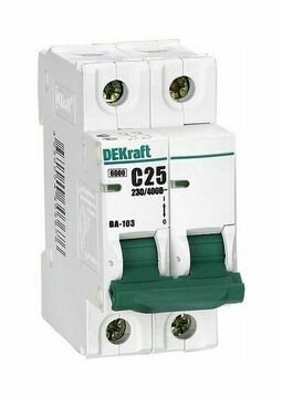 Автоматический выключатель DEKraft ВА-103 2P 10А (B) 6кА, 12024DEK