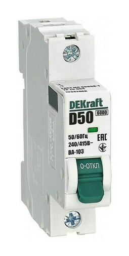 Автоматический выключатель DEKraft ВА-103 1P 50А (D) 6кА, 12342DEK