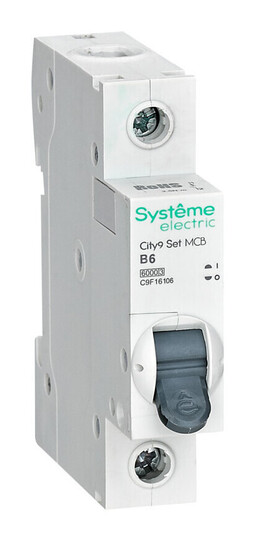 Автоматический выключатель Systeme Electric City9 Set 1P 6А (B) 6кА, C9F16106